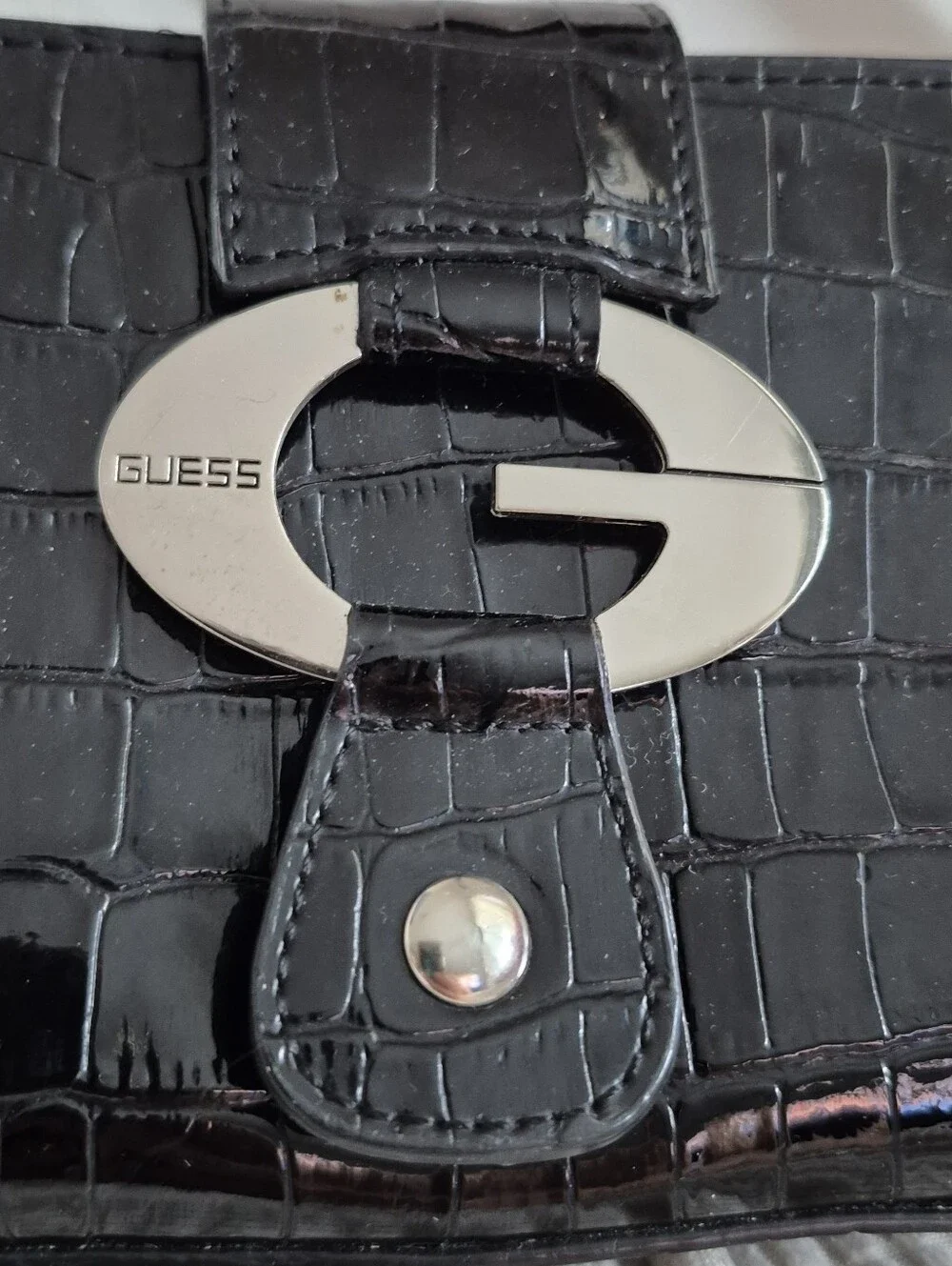 Guess Black Crocodile Embossed Small Bag - Picture 9 of 12